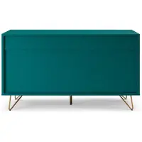 SalesFever Kommode "Bolton Design Sideboard mit Stauraum", blau (petrol, gold), B:120cm H:70cm T:40cm, MDF, Metall, Sideboards, Kommode, Haarnadelbeine aus Metall mit Messinglegierung
