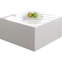 SalesFever Couchtisch quadratisch | Hochglanz lackiert | MDF-Holz | B 60 x T 60 x H 30 cm | weiß