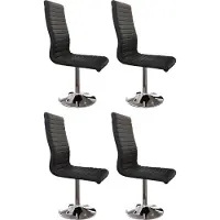 SalesFever Esszimmerstuhl 4er Set | Bezug Kunstleder | Gestell Metall Chrom-Optik | 360 Grad drehbar | B 45 x T 65 x H 106 cm | schwarz