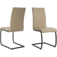 Möbilia Freischwinger-Stuhl 2er Set | Kunstleder | Freischwingergestell | B 42 x T 59 x H 97 cm | taupe – schwarz | 21020060 | Serie STUHL