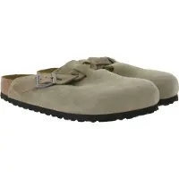 Birkenstock für Damen. 1026694 Leder-Clogs Boston Braided (Schmale Passform) taupe (39), Wohnung, Keine, Lässig