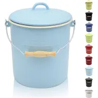 Karl Krueger Karl Krüger M10PAB Mülleimer "Sylt"emailliert mit Deckel, 10 Liter