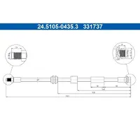 Ate Bremsschlauch 24.5105-0435.3 für Ford Kuga I