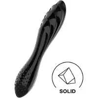 Satisfyer Dazzling Crystal 1 - doppelseitiger Glas-Dildo (schwarz)