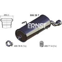 ERNST 506267 Endschalldämpfer passend für PEUGEOT 206+ Schrägheck (2L, 2M) Auspuff