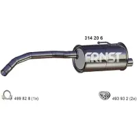ERNST 314206 Endschalldämpfer für FORD KA (RU8) Auspuff