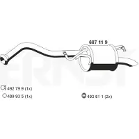 ERNST 687119 Endschalldämpfer für TOYOTA Yaris Schrägheck (P9) Auspuff