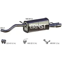 ERNST 115018 Endschalldämpfer für VW Polo Schrägheck (6R1, 6C1) Auspuff