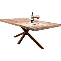 SIT Möbel Esstisch 180 cm | 50 mm Tischplatte Teak-Holz natur | Gestell Metall antikbraun | B 180 x T 100 x H 76 cm | 15840-00 | Serie TABLES & CO