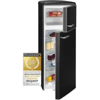 Exquisit Retrokühlschrank RKGC270-45-H-160E mattschwarz | Standgerät | 206 l Volumen | mattschwarz