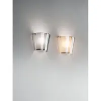 FABAS LUCE Viki Wandleuchte aus Metall und bernsteinfarbenem Glas, E27 40W Fassung, elegantes Design, Innenbereich, IP20, 28,5x14,5x23,5 cm, Schutzklasse 1