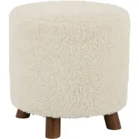 J-Line Hocker Schaf Bein Polyester Weiß
