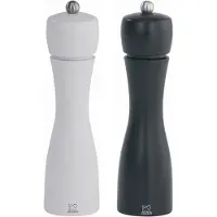 Peugeot Mühlenset TAHITI 20cm Schwarz Weiß Buchenholz Pfeffermühle Salzmühle