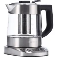 Severin WK 3473, 1 l, 2200 W, Edelstahl, Transparent, Glas, Edelstahl, Regelbare Temperatur, Wasserstandsanzeige