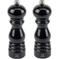 Peugeot Salz- Und Pfeffermühle Paris 18 Cm Set Schwarzlack Buche