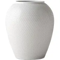 Lyngby Porcelæn - Rhombe Weiß Vase - H25 cm