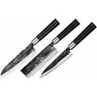 Samura Set mit 3 Messern -Super5, Damaststahl, 37,8x13,2x4,1 cm, silber/schwarz