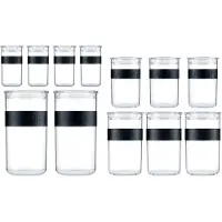Bodum Vorratsbehälter Presso Mit Silikonband Schwarz (12-teilig)