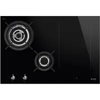 Smeg Classic PM3743D, Schwarz, Integriert, 75 cm, Kombi, Glas, 4 Zone(n)