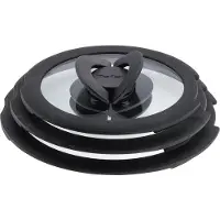 Tefal Deckel "Ingenio aus Glas mit umklappbaren Griffen, 3 verschiedene Größen" passend für Ingenio Töpfe und Pfannen, spülmaschinengeeignet, TL98491