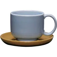 Hubsch Amare Tasse und Untertasse blau/oliv 4er-Set