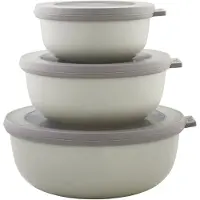 Mepal Set Multischüssel Cirqula - Mikrowellengeschirr - Multikom flach, 3-teilig (350+750+1250 ml) - Nordic white - Meal prep boxen