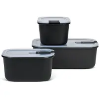 Mepal EasyClip Set Frischhaltedose 3-teilig (2x 450 ml + 1000 ml) - Nordic black - Meal prep boxen - Frischhaltedosen mit Deckel
