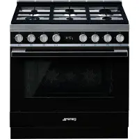 Smeg Portofino Cpf9gpbl Gasherd Mit Backofen 6 Brennern