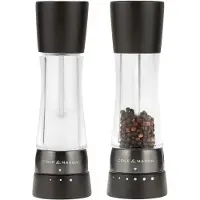Cole & Mason H332293, Salz- und Pfeffermühlen-Set, Schwarz, Transparent, Acryl, Edelstahl, Pfeffer, Salz, 60 mm, 60 mm