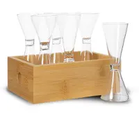 Sagaform Nature Schnapsglas in Bambusbox 6er-Pack Klar