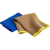 HAY Geschirrhandtuch Canteen Blue And Beige Yellow (2er-Set)