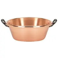 De Buyer Kupfer Marmeladentopf - 9L - Ø 38cm - Traditionelle Konfitüren Pfanne mit Gusseisengriffen