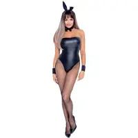 Cottelli Bunny - glänzendes, sexy Hasenkostüm (5-teilig)