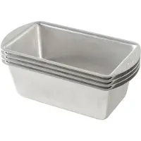 Nordic Ware Natürliche Aluminium Mini Kastenformen, Vier 2-Tassen Formen