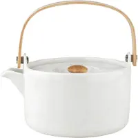 Marimekko Oiva / Unikko Teekanne 7 dl Steingut/Holz Weiß