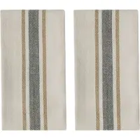 OYOY - Linu Tea Towel - Pack of 2 - Green/black (L301166)