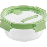Lékué - Glasbehälter, rund, 650 ml, grün