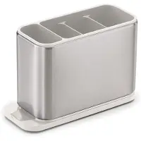 Joseph Joseph Surface, , Modell Edelstahl Besteckkasten, Besteckkasten de, Hauptverwendung in der Küche, geteilte Funktionen, Siphon und rutschfester Boden, Farbe grau.