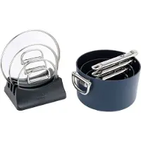 Joseph Joseph Space, Kochset, Blau, Aluminium, Keramik, Edelstahl, Edelstahl