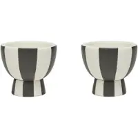 OYOY - Toppu Eierbecher, weiß / schwarz (2er-Set)