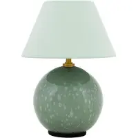 Globen Lighting Tischlampe IRIS, dimmbar, grün, für Wohn- / Esszimmer, Textil / Stoff / Seide, Vintage, Tischlampe