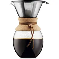 Bodum Cafetière Pour Over Mit Filter und Korkhals 12 Tassen 1,5 L