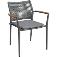 OUTLIV. Aruba Stapelsessel Aluminium mit Sitzkissen Dunkelgrau HC-23108