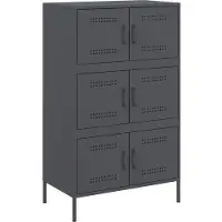 vidaXL Highboard Anthrazit 68x39x113 cm Stahl