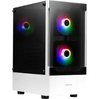 Gamdias ATX Mid-Tower Gaming-PC-Gehäuse, Enthält 3 x 120 mm ARGB-Lüfter, High Airflow Mesh Front, Gehärtetes Glas-Seitenteil, PSU-Abdeckung, Weiß