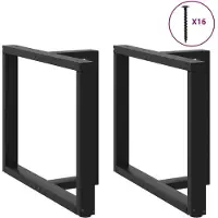 vidaXL Esstischbeine T-Form 2 Stk. Schwarz 90x35x(72-73) cm Stahl
