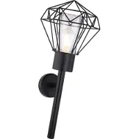 Globo Lighting Außenleuchte Edelstahl schwarz, Metall schwarz, Kunststoff klar, IP44, BxH: 225x285mm, AL: 285mm, exkl. 1x E27 LED 15W 230V