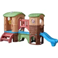 Step2 Clubhouse Climber Spielgerät mit 2 Rutschen | XXL Kunststoff Klettergerät mit Rutsche für Kinder | Kinderrutsche / Spielturm / Spielplatz