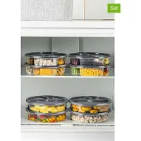 Hermia Concept , 8Liyvrlk1 - 5 - Anthracite, Aufbewahrungsbox-Set (8-teilig), Anthrazit, 100 % KUNSTSTOFF, 21 x 21 x 5 cm