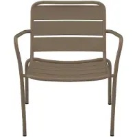 Vente-unique Stapelbarer niedriger Gartensessel aus Metall - Taupe - MIRMANDE von MYLIA